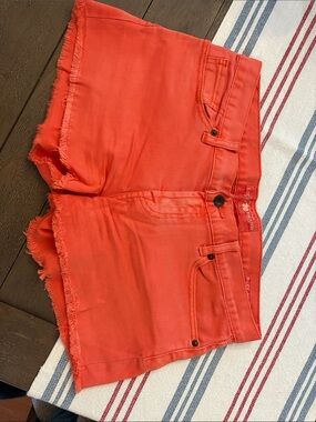 Lucky Brand Bright Coral Denim Cutoff Shorts